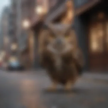 Owl Decoys in Urban Environment An urban setting featuring owl decoys strategically placed