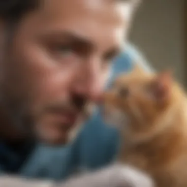 Veterinarian examining a cat for ear mites