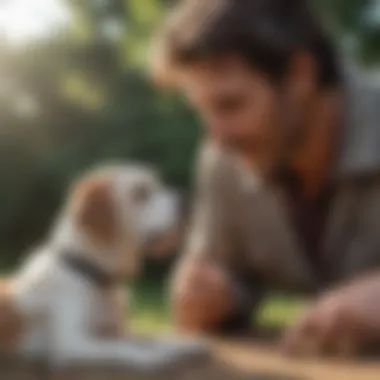 Veterinarian discussing joint health with dog owner