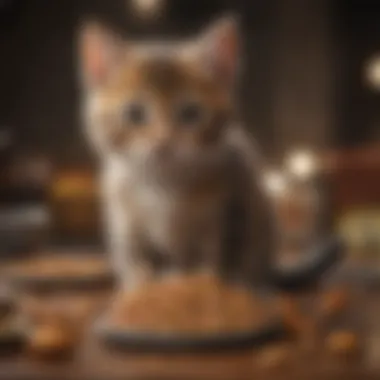 Diverse Kitten Food Options A variety of kitten food options including wet and dry food