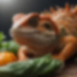 A variety of fresh vegetables for bearded dragons