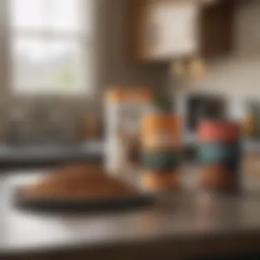 Variety of Dog Food Options A variety of dog food options displayed on a kitchen counter