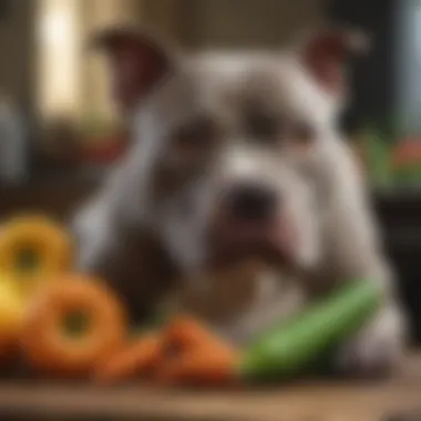 Healthy Ingredients for Blue Nose Pitbulls An assortment of safe fruits and vegetables suitable for Blue Nose Pitbulls