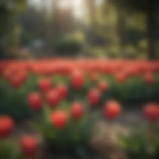 Vibrant tulip blooms in a North Carolina garden