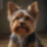 A Yorkshire Terrier showcasing its distinct long, silky fur